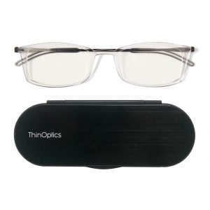 ThinOptics FrontPage Brooklyn Clear Reading Glasses + Milano Case 1.0