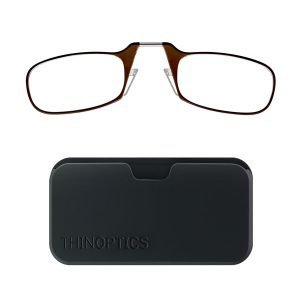 ThinOptics Black Pod/Brown Glasses +1.00