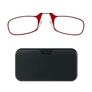 ThinOptics Black Pod/Red Glasses +1.00
