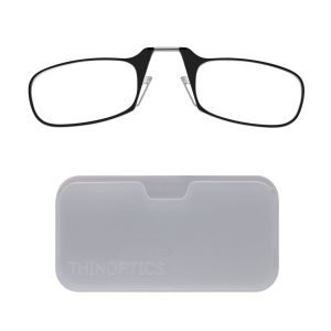 ThinOptics Clear Pod/Black Glasses +1.50