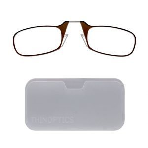 ThinOptics Clear Pod/Brown Glasses +1.00