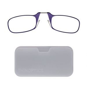 ThinOptics Clear Pod/Purple Glasses +1.00
